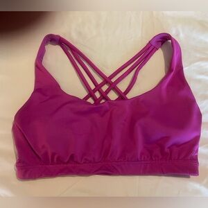 Women's Pink Strappy Sports Bra
